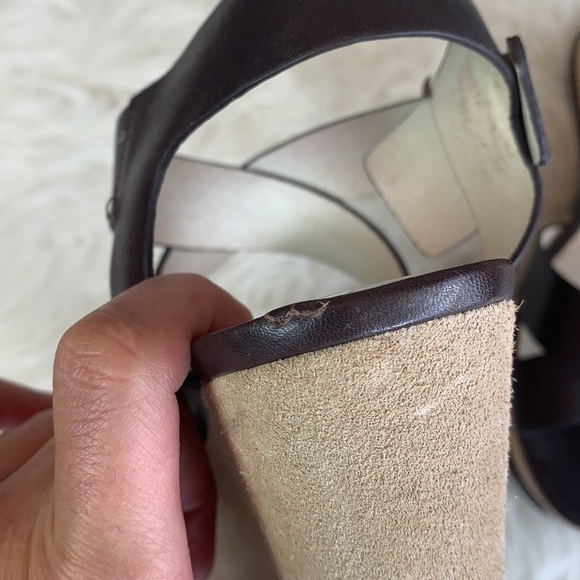 MICHAEL Kors brown platform wedge strappy sandal size 8.5 - Picture 12 of 12